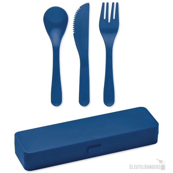 Herbruikbare bestekset in doosje Blauw