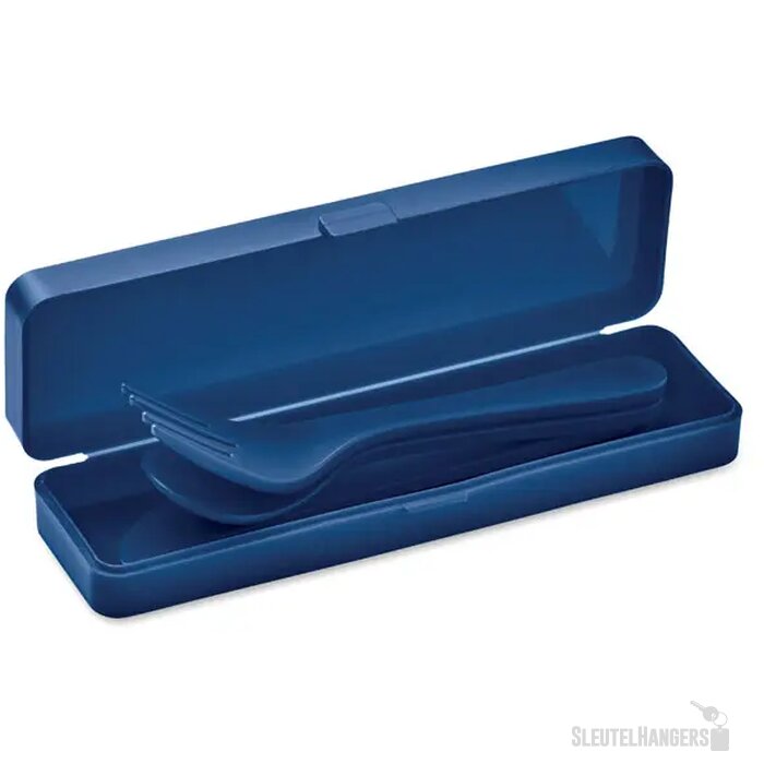Herbruikbare bestekset in doosje Blauw