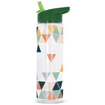 RPET waterfles met opvouwbaar rietje (600 ml) Groen RPET waterfles met opvouwbaar rietje (600 ml) Groen
