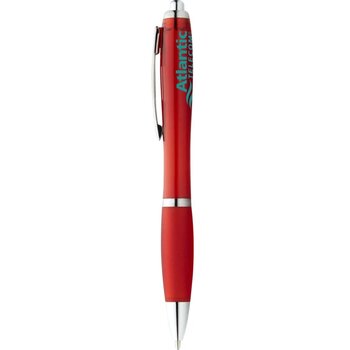Pen met rubberen grip Rood Pen met rubberen grip Rood