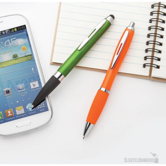 Pen met rubberen grip Oranje