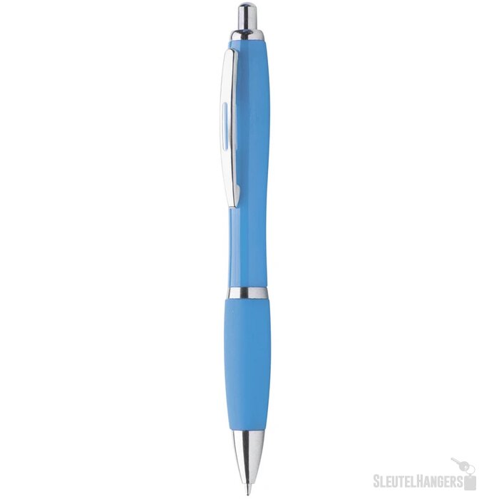 Pen met rubberen grip Blauw