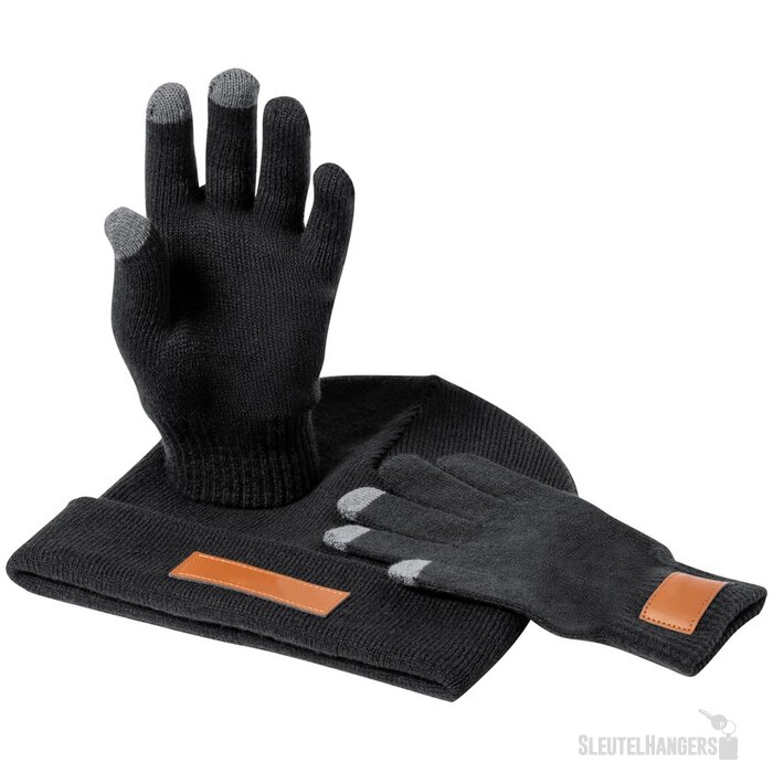 Set Met Handschoenen & Muts Zwart