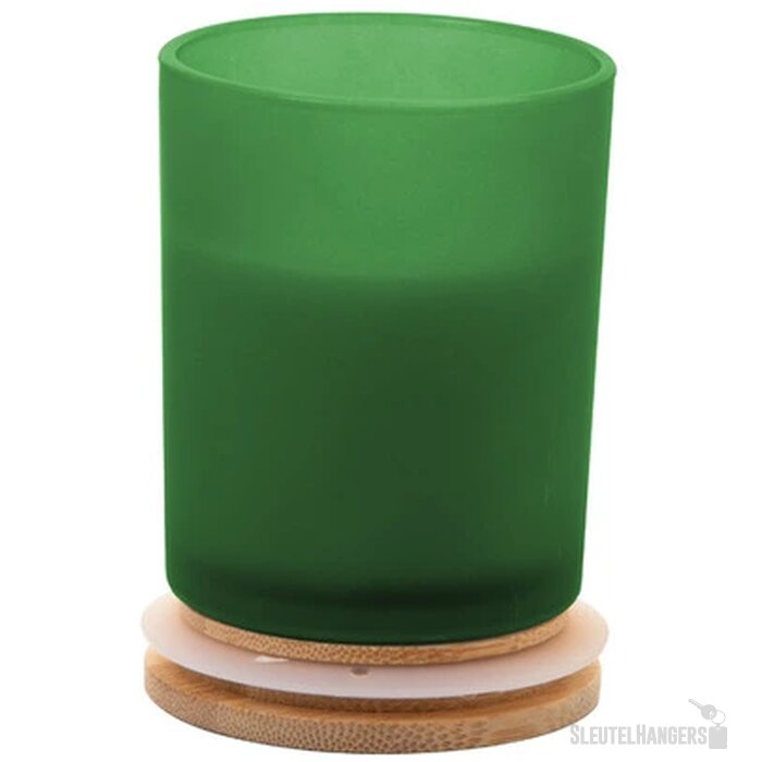 Geurkaars in matglazen houder Groen