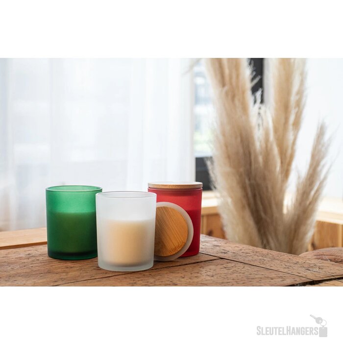 Geurkaars in matglazen houder Groen