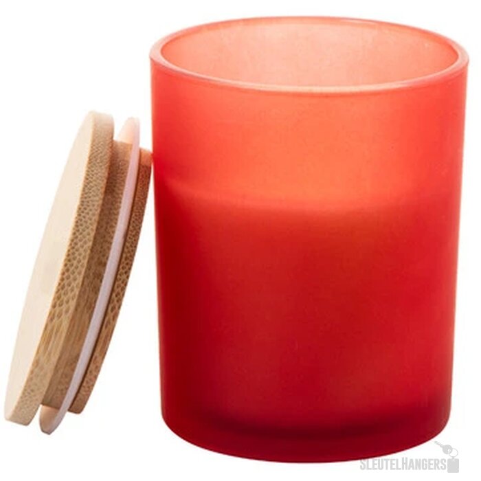 Geurkaars in matglazen houder Rood