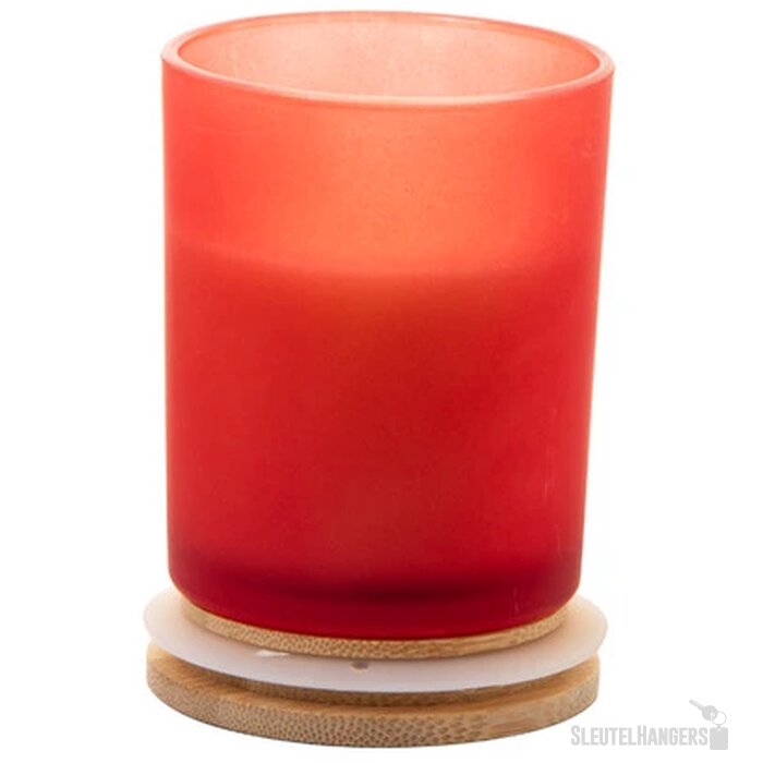 Geurkaars in matglazen houder Rood