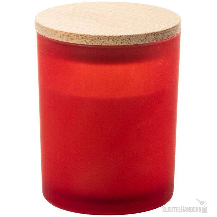 Geurkaars in matglazen houder Rood