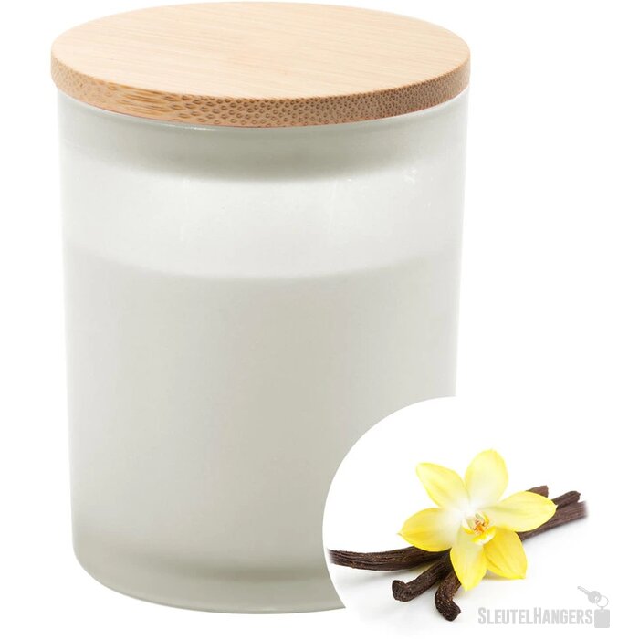 Geurkaars in matglazen houder Wit