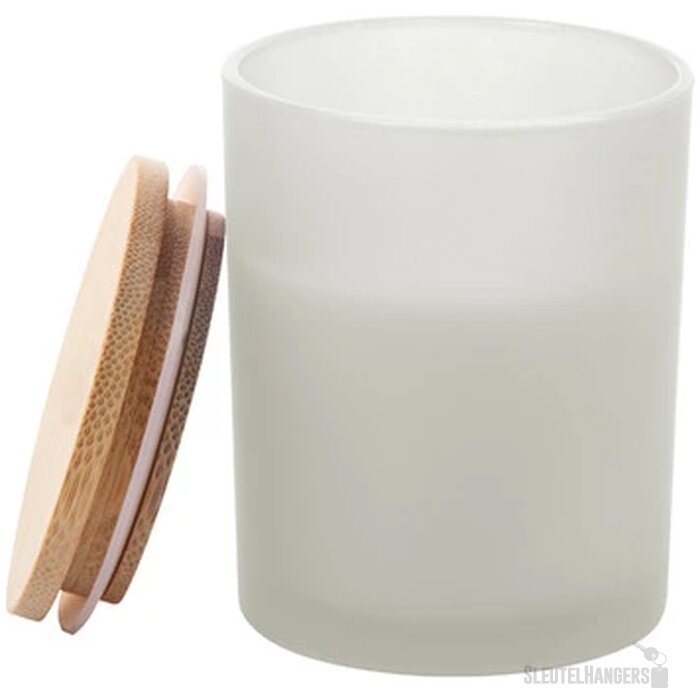 Geurkaars in matglazen houder Wit