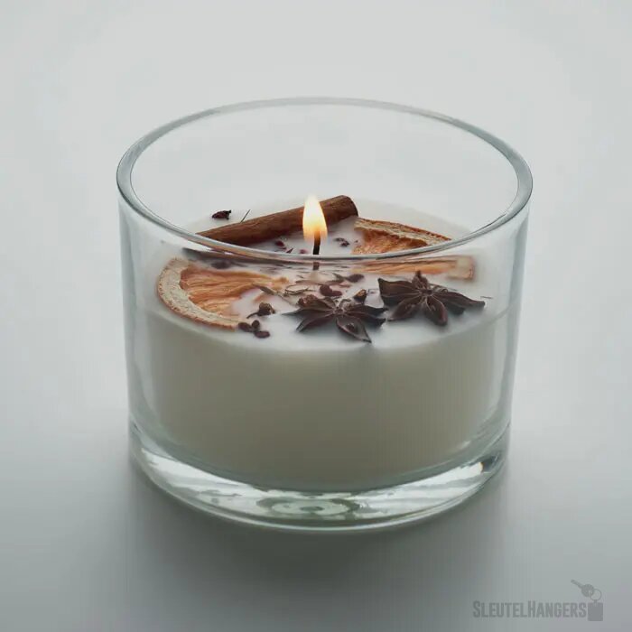 Plantaardig kaars in glas Wit