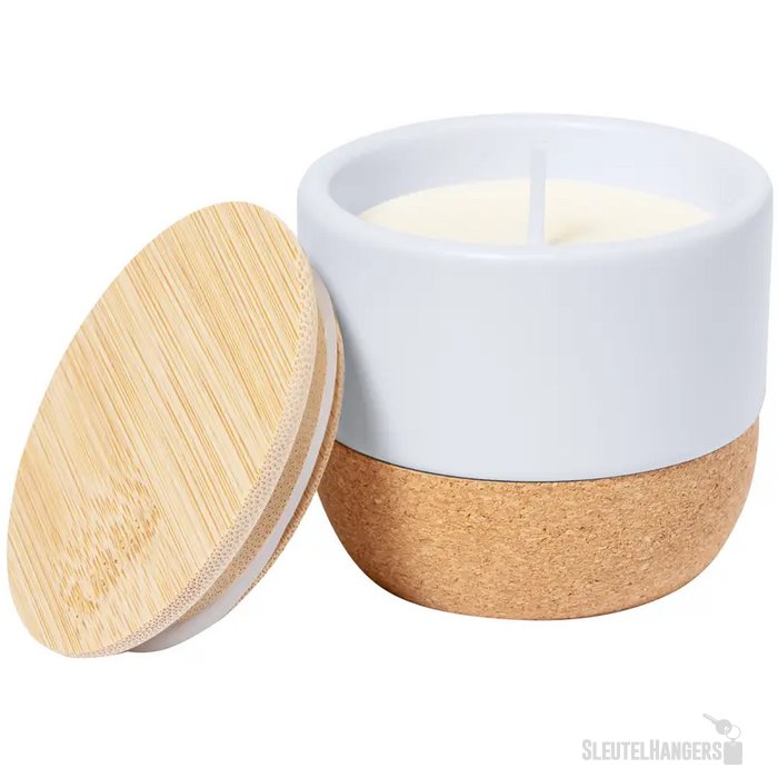 Waskaars in keramische houder Wit