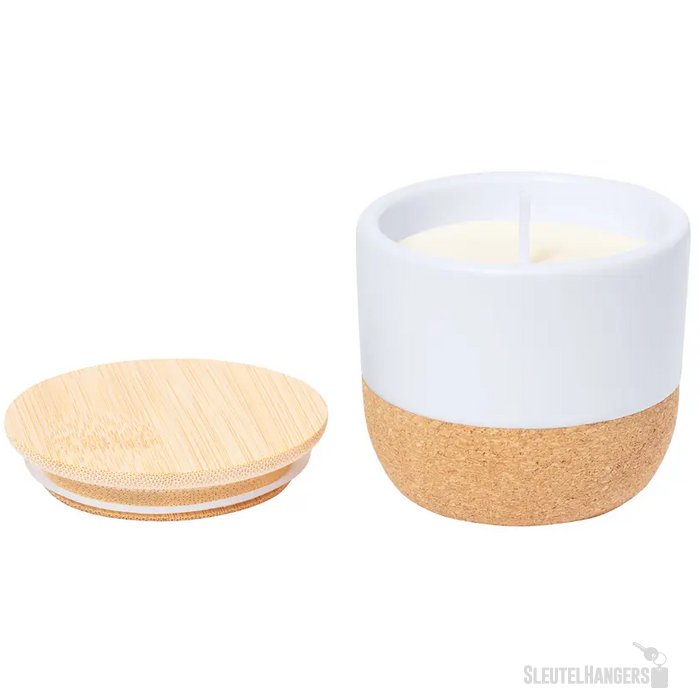 Waskaars in keramische houder Wit