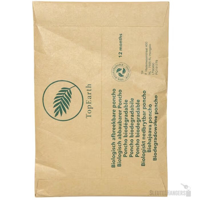 Biologisch afbreekbare regenponcho natuur