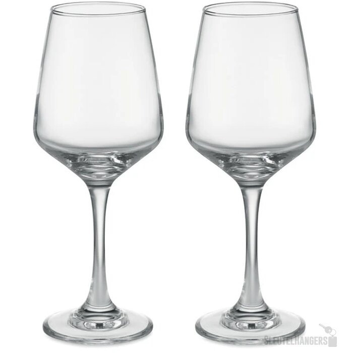 Set van 2 wijnglazen Cheers transparant 400 ml