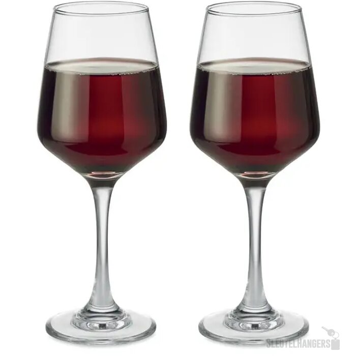 Set van 2 wijnglazen Cheers transparant 400 ml