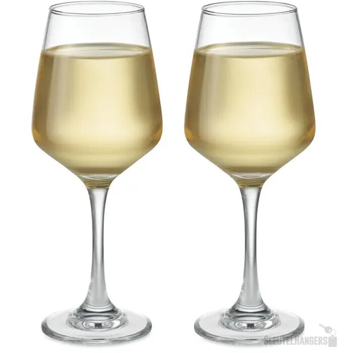 Set van 2 wijnglazen Cheers transparant 400 ml