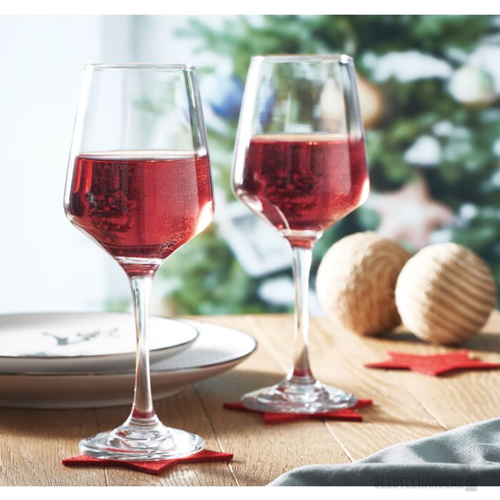 Set van 2 wijnglazen Cheers transparant 400 ml