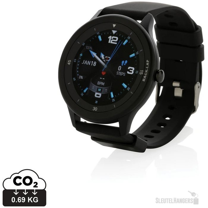 Swiss Peak RCS gerecycled TPU smart watch zwart