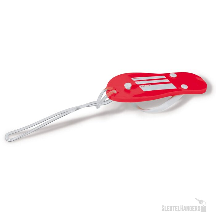 Bagagelabel slipper rood