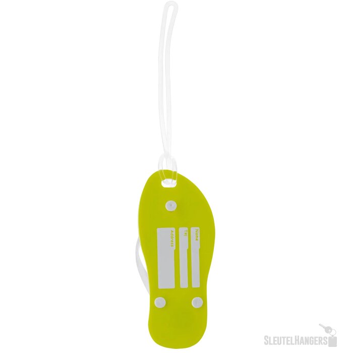 Bagagelabel slipper licht groen