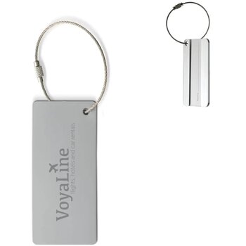 Aluminium bagagelabel rechthoek zilver