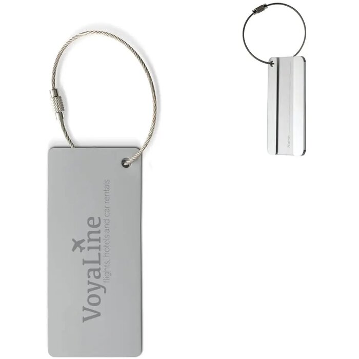 Aluminium bagagelabel rechthoek