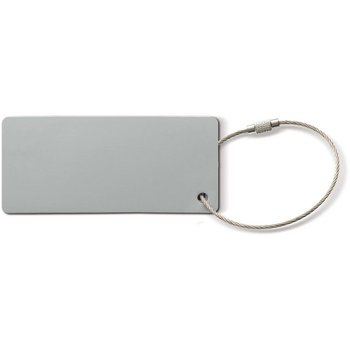 Aluminium bagagelabel rechthoek zilver