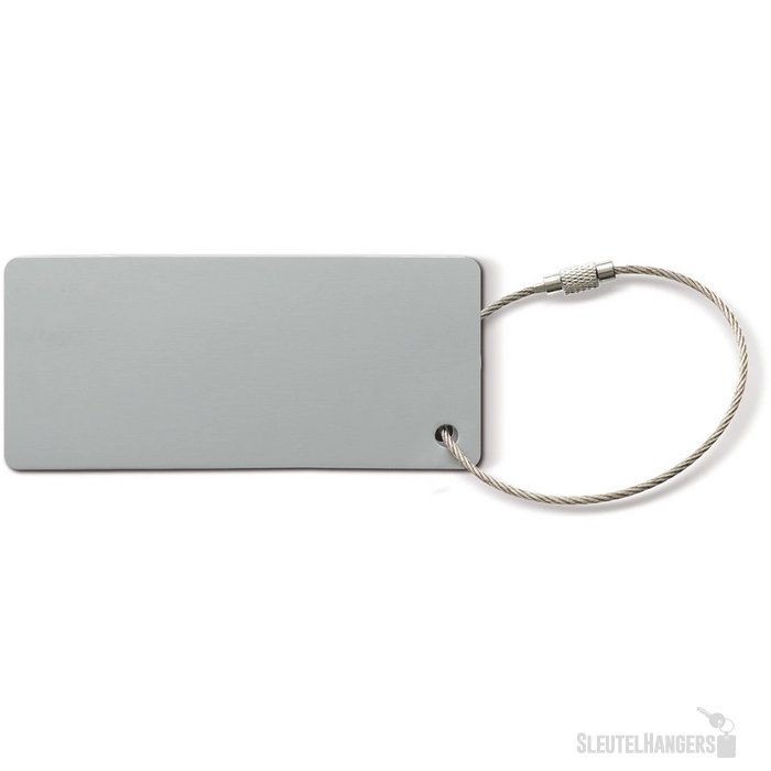 Aluminium bagagelabel rechthoek zilver