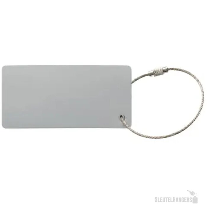 Aluminium bagagelabel rechthoek zilver