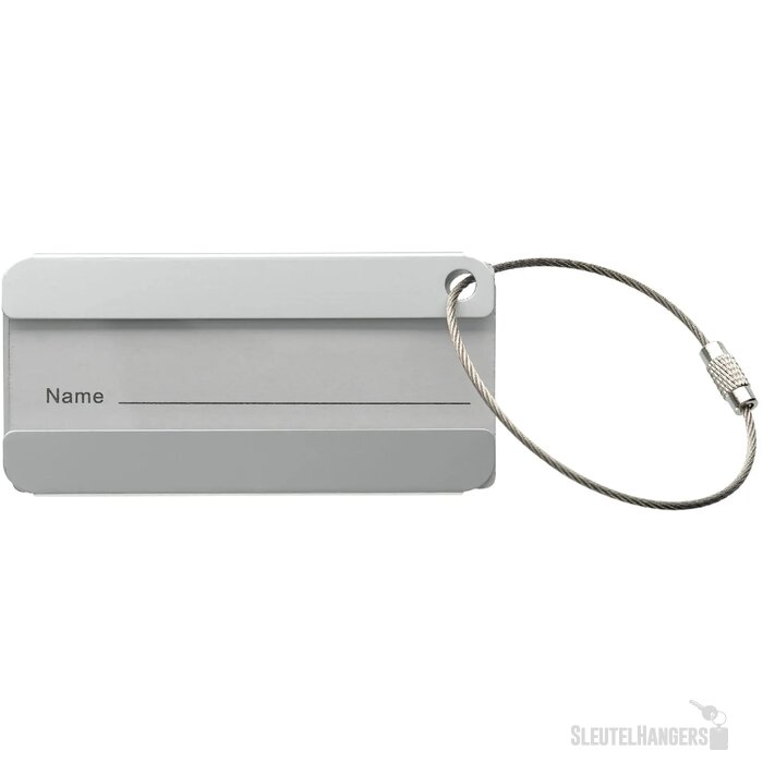 Aluminium bagagelabel rechthoek zilver