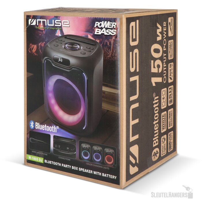 Muse Party Speaker met Microfoon Zwart