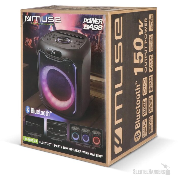 Muse Party Speaker met Microfoon Zwart