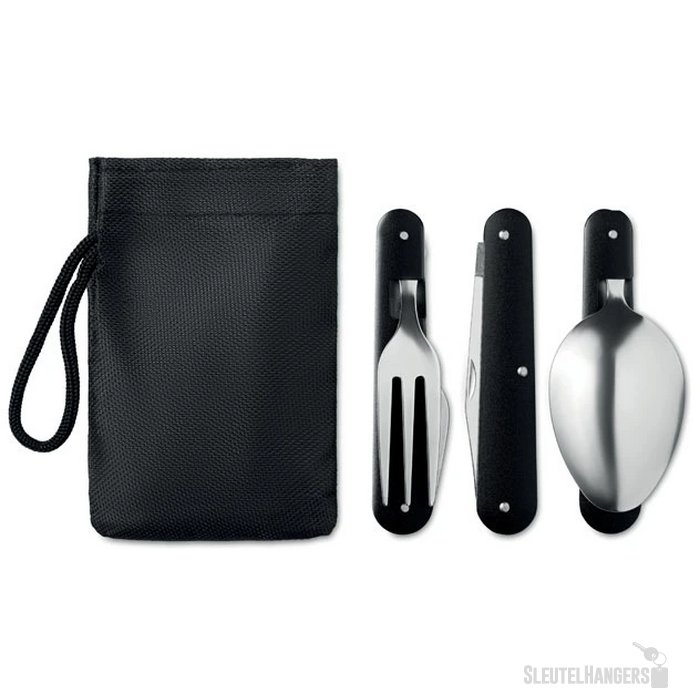 Opvouwbare bestekset van RVS Zwart