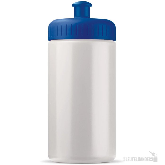 Sportbidon classic 500ml wit / donker blauw