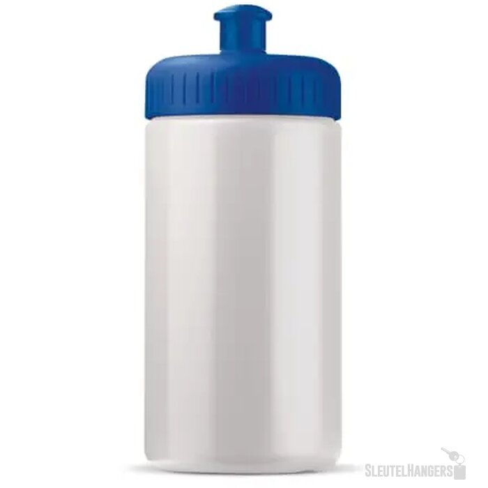 Sportbidon classic 500ml wit / donker blauw