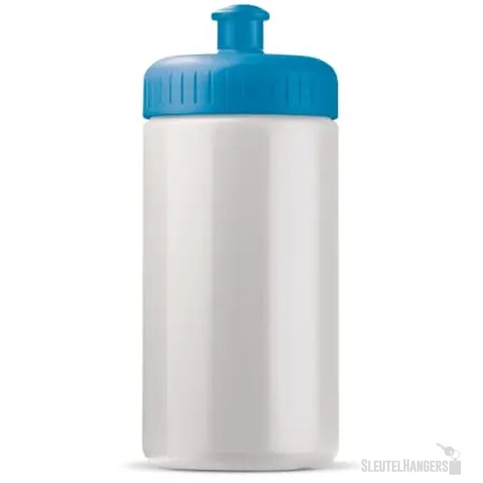 Sportbidon classic 500ml wit / licht blauw