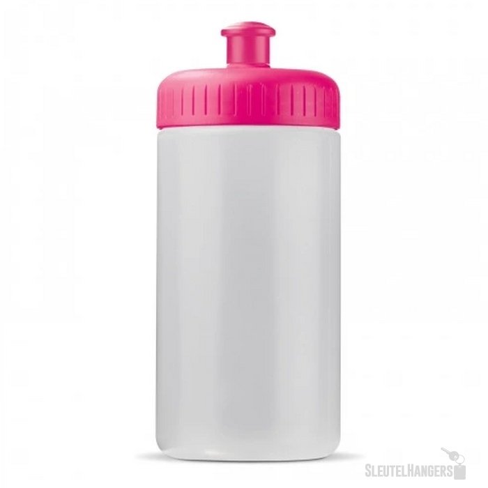 Sportbidon classic 500ml wit / roze