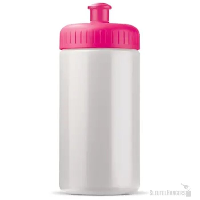 Sportbidon classic 500ml wit / roze