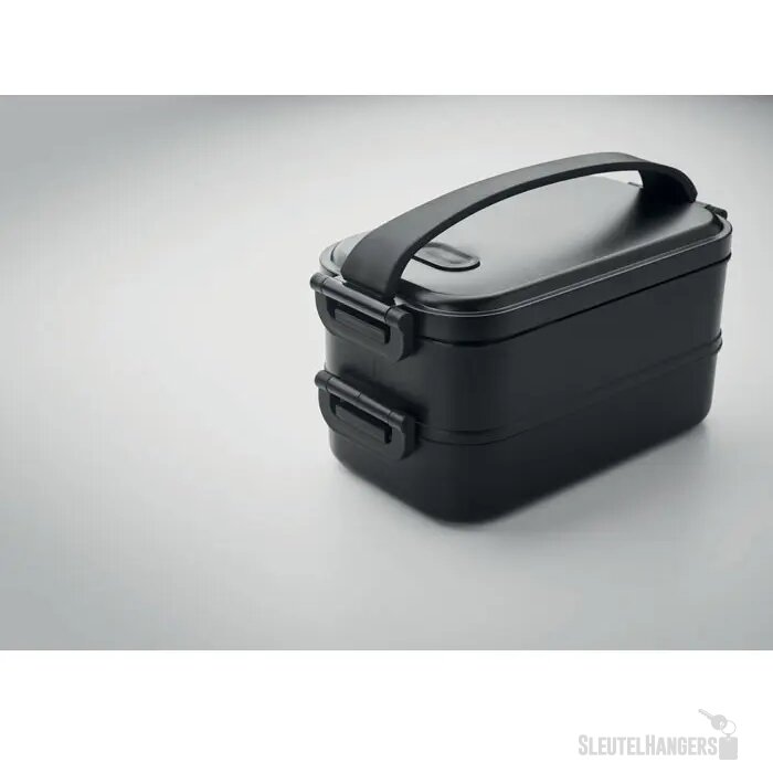 Duurzame lunchbox met 2 vakken Zwart
