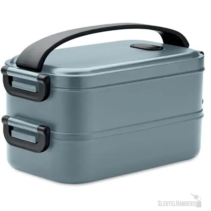 Duurzame lunchbox met 2 vakken Real turquoise