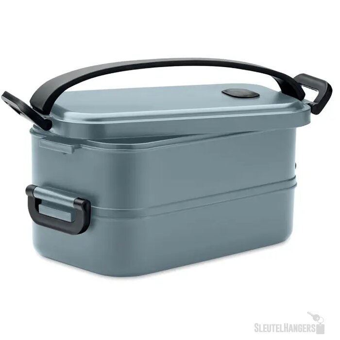 Duurzame lunchbox met 2 vakken Real turquoise