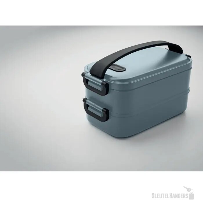 Duurzame lunchbox met 2 vakken Real turquoise