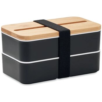 Gerecycled pp lunchbox Wint zwart