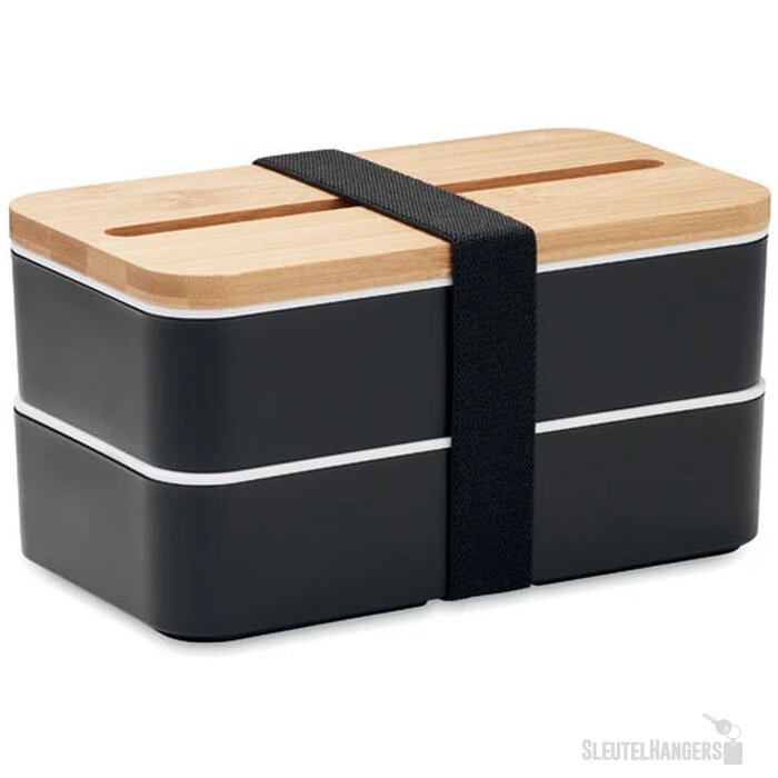 Gerecycled pp lunchbox Wint zwart