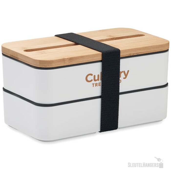 Gerecycled pp lunchbox Wint wit