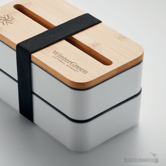 Gerecycled pp lunchbox Wint wit