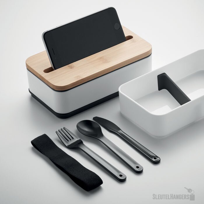 Gerecycled pp lunchbox Wint wit