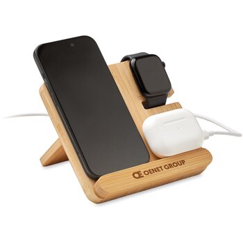 3-in-1 15w draadloze oplader Boogar hout