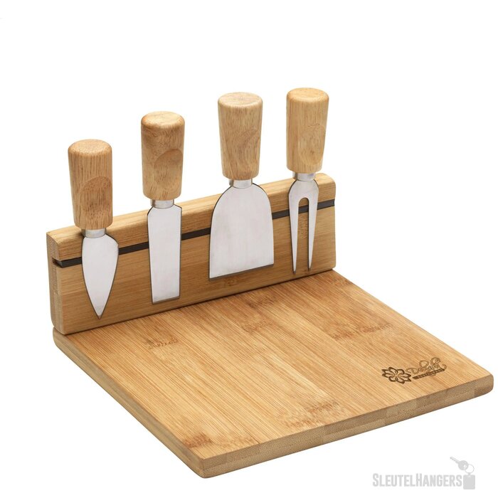 Kaasplank Met Magnetische Messenhouder Bruin